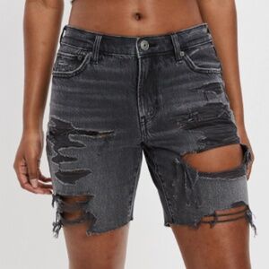 American Eagle Outfitters Distressed Black Denim Shorts